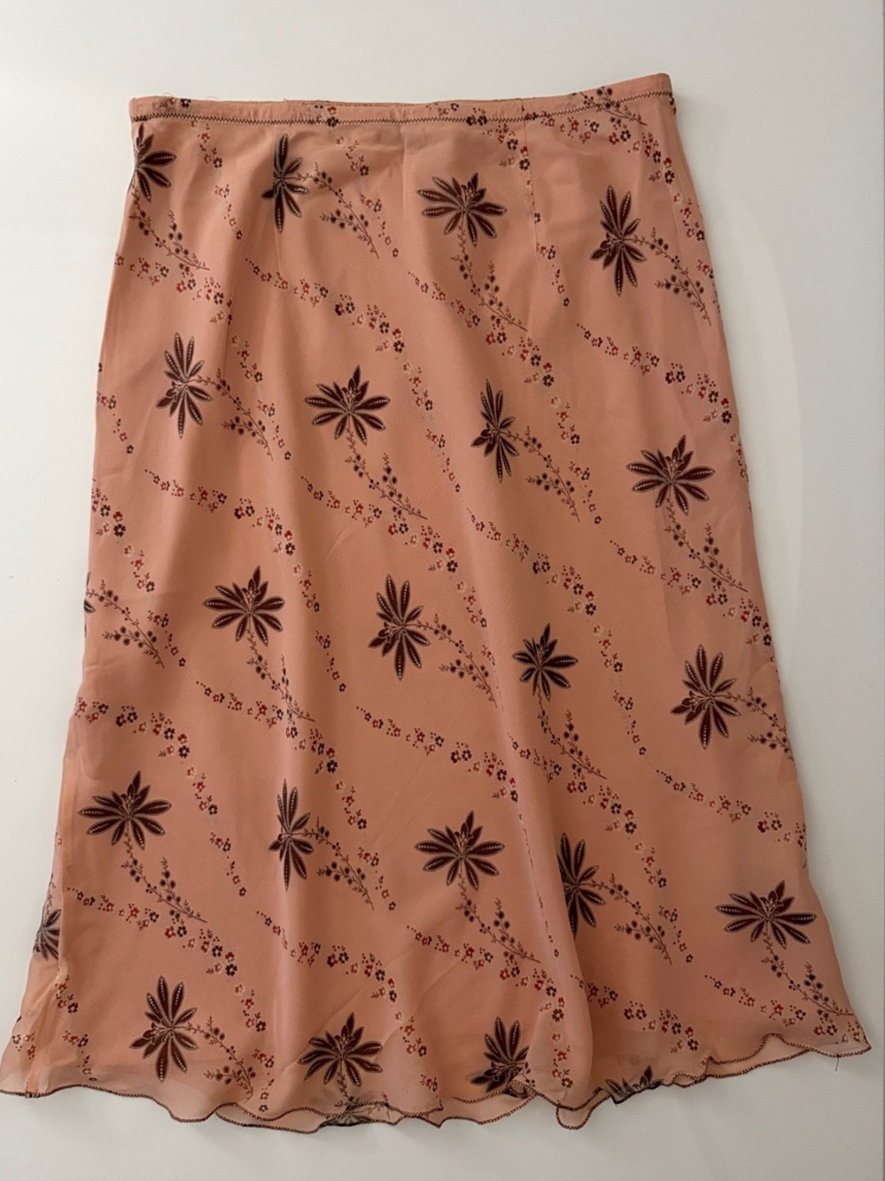 Max Studio Pink Floral Silk Skirt